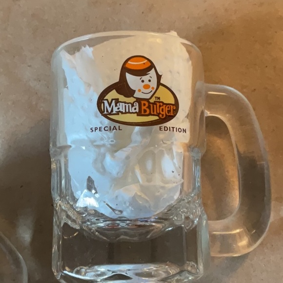 Glass mini Mug Set with Plush Toy  burger family - Picture 4 of 8